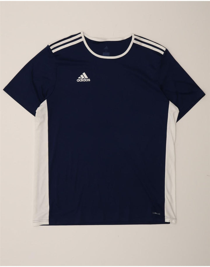 Ανδρικό T-Shirt Climalite Adidas Top XL Navy Blue Colorblock Πολυεστέρας