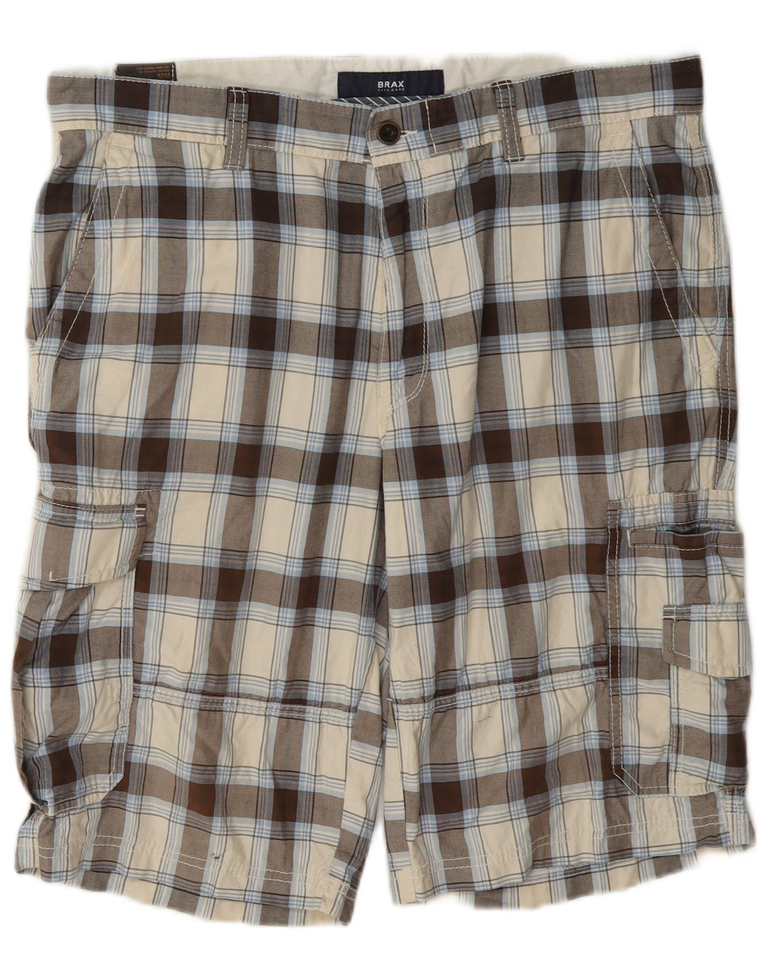 Brax Ανδρικό σορτς Cargo W36 Large Beige Check Cotton