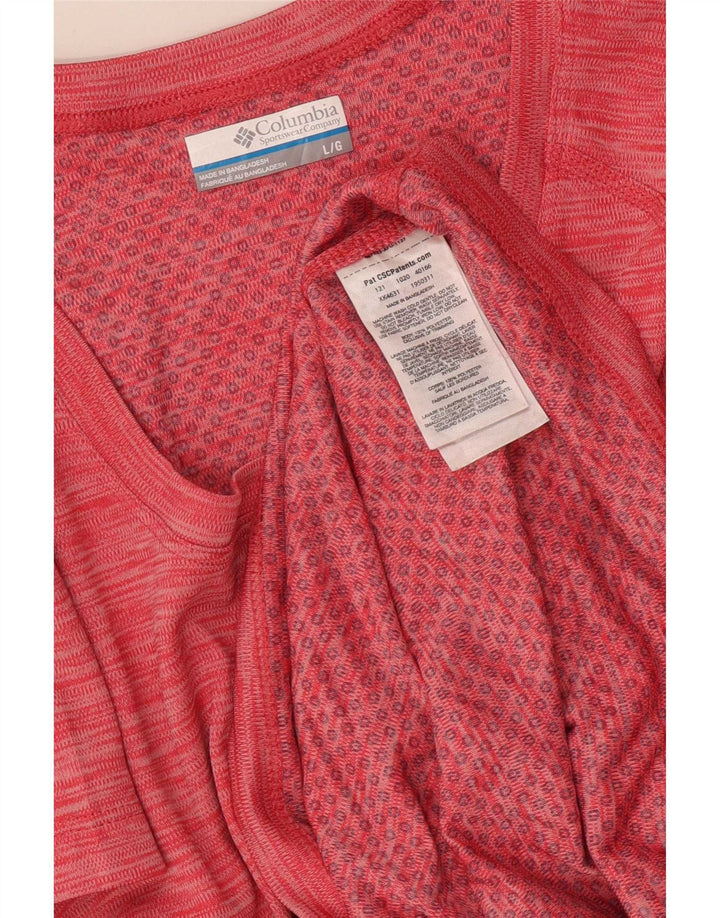 Columbia Γυναικείο T-Shirt Top UK 14 Large Red Flecked Polyester