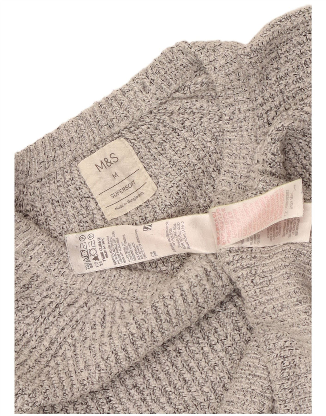 Marks & Spencer Ανδρικό πουλόβερ με λαιμό σκάφος, μεσαίο γκρι από πολυαμίδιο