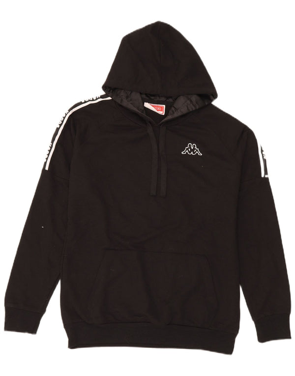 Kappa Γυναικείο Γραφικό Hoodie Jumper UK 16 Large Black Polyester