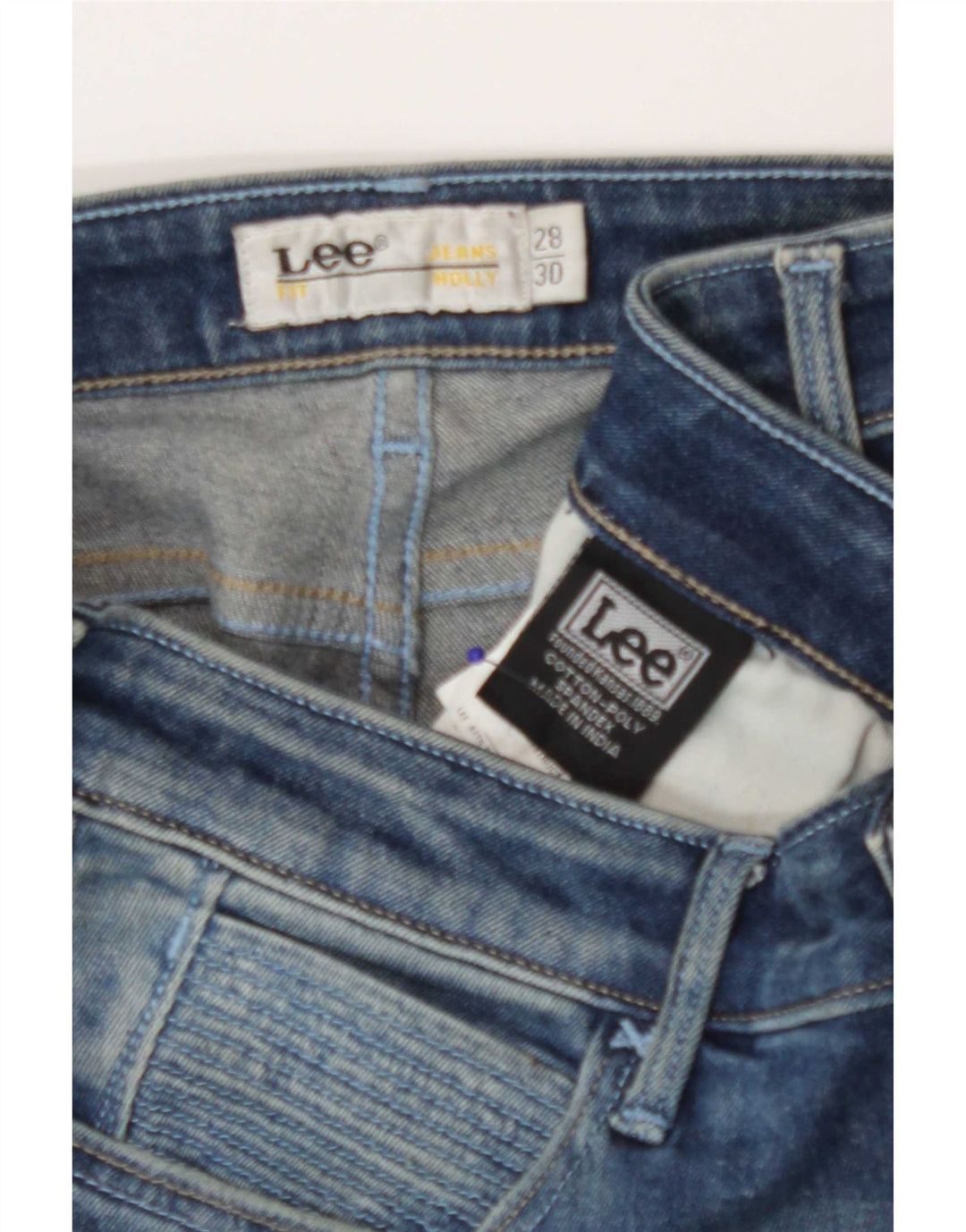 Lee Womens Distressed Skinny Jeans W28 L30 Blue Cotton