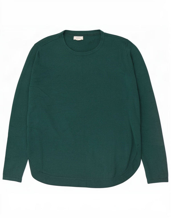 Fat Face Womens Crew Neck Jumper Sweater UK 12 Medium Green Polyester