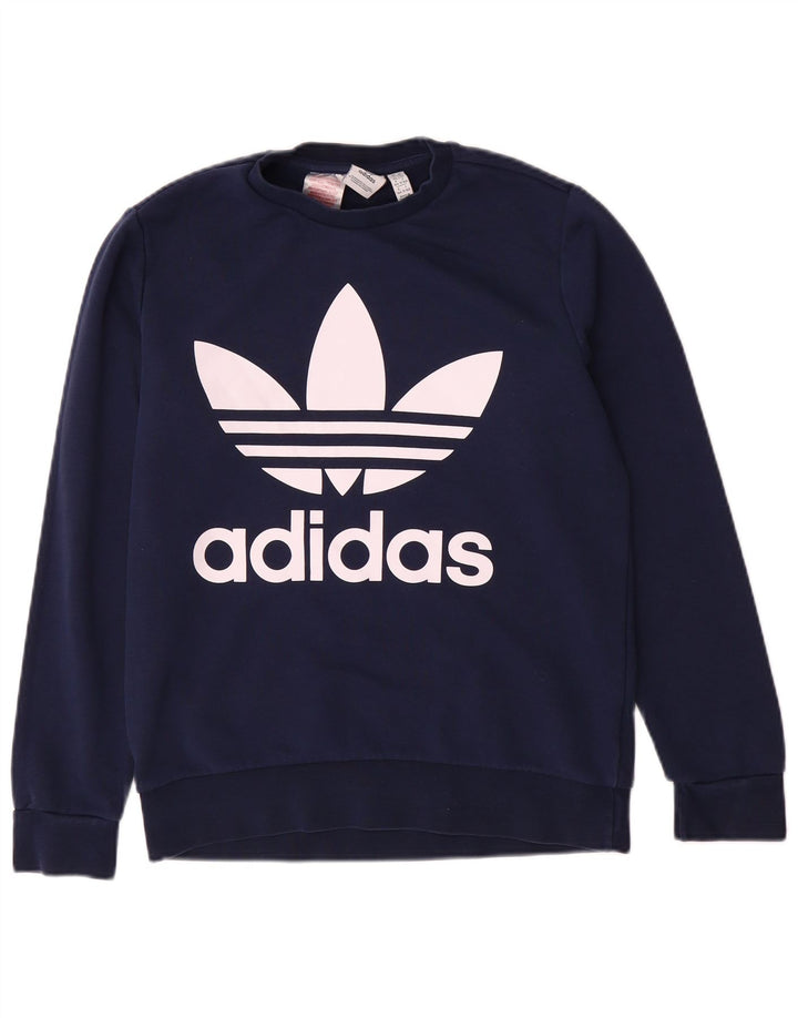 Φούτερ Adidas Boys Jumper 13-14 Years Navy Blue Cotton