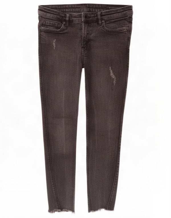 All Saints Womens Distressed Skinny Jeans W29 L22 Gray Cotton