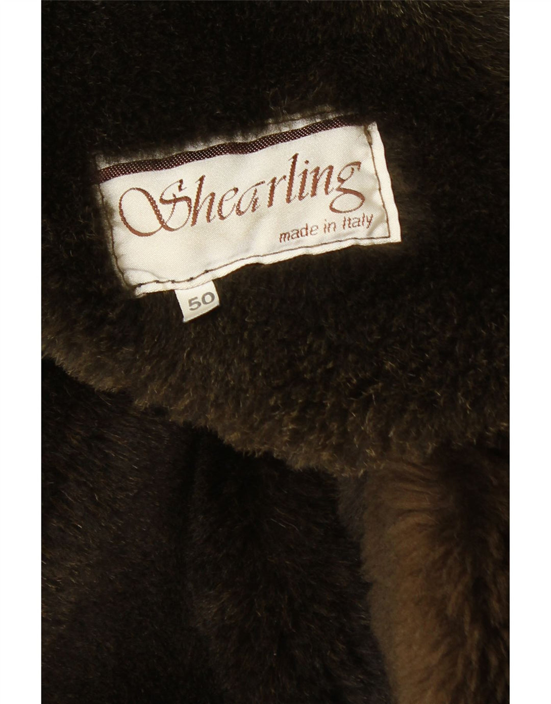 Παλτό VINTAGE Ανδρικό κουκούλα Shearling IT 50 Large Khaki Shearling