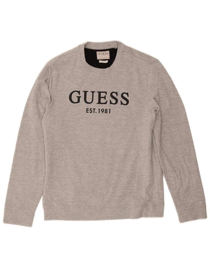 Ανδρικό φούτερ Guess Slim Fit Jumper Μεσαίο γκρι βαμβακερό