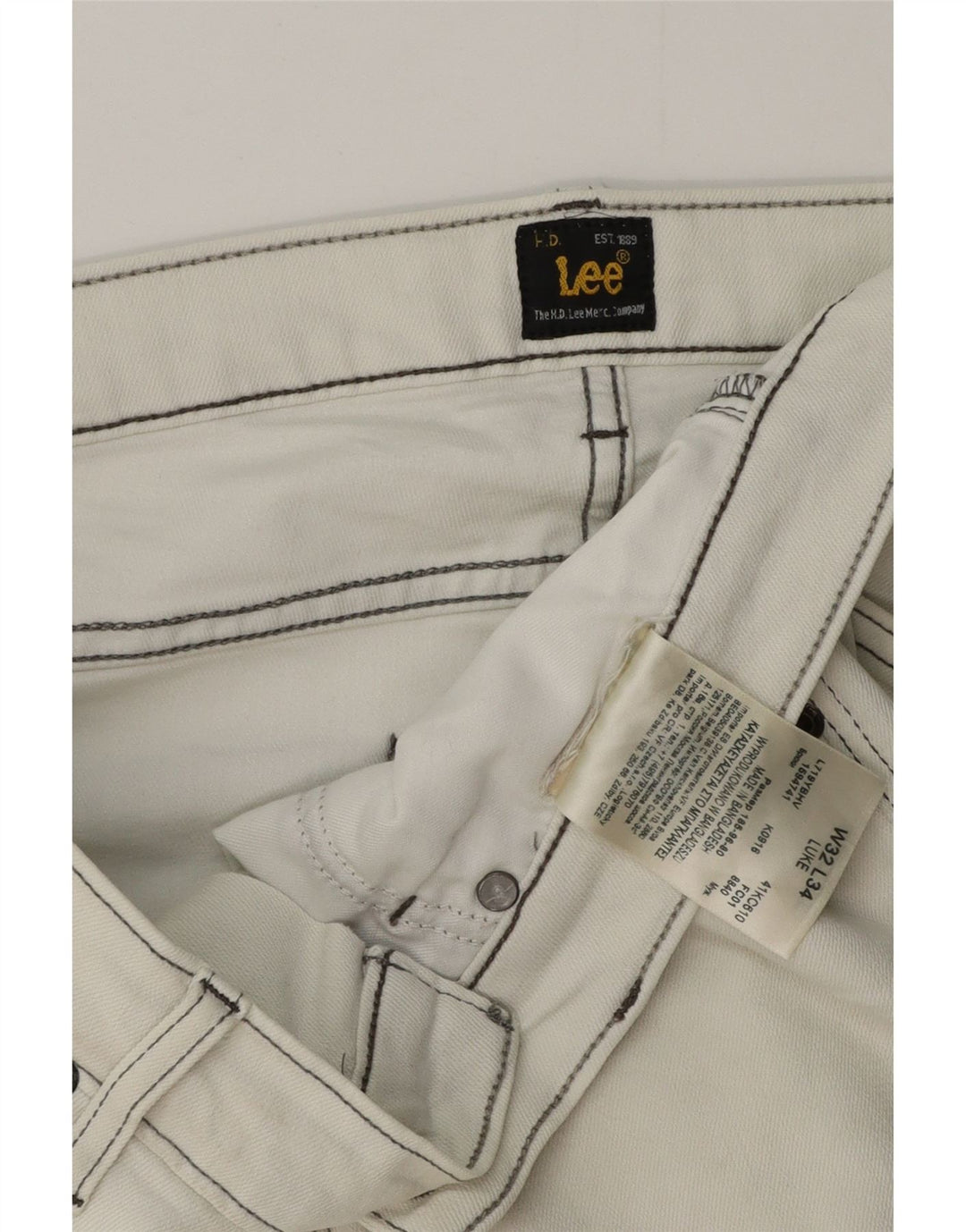 Lee Mens Slim Jeans W32 L29 Λευκό