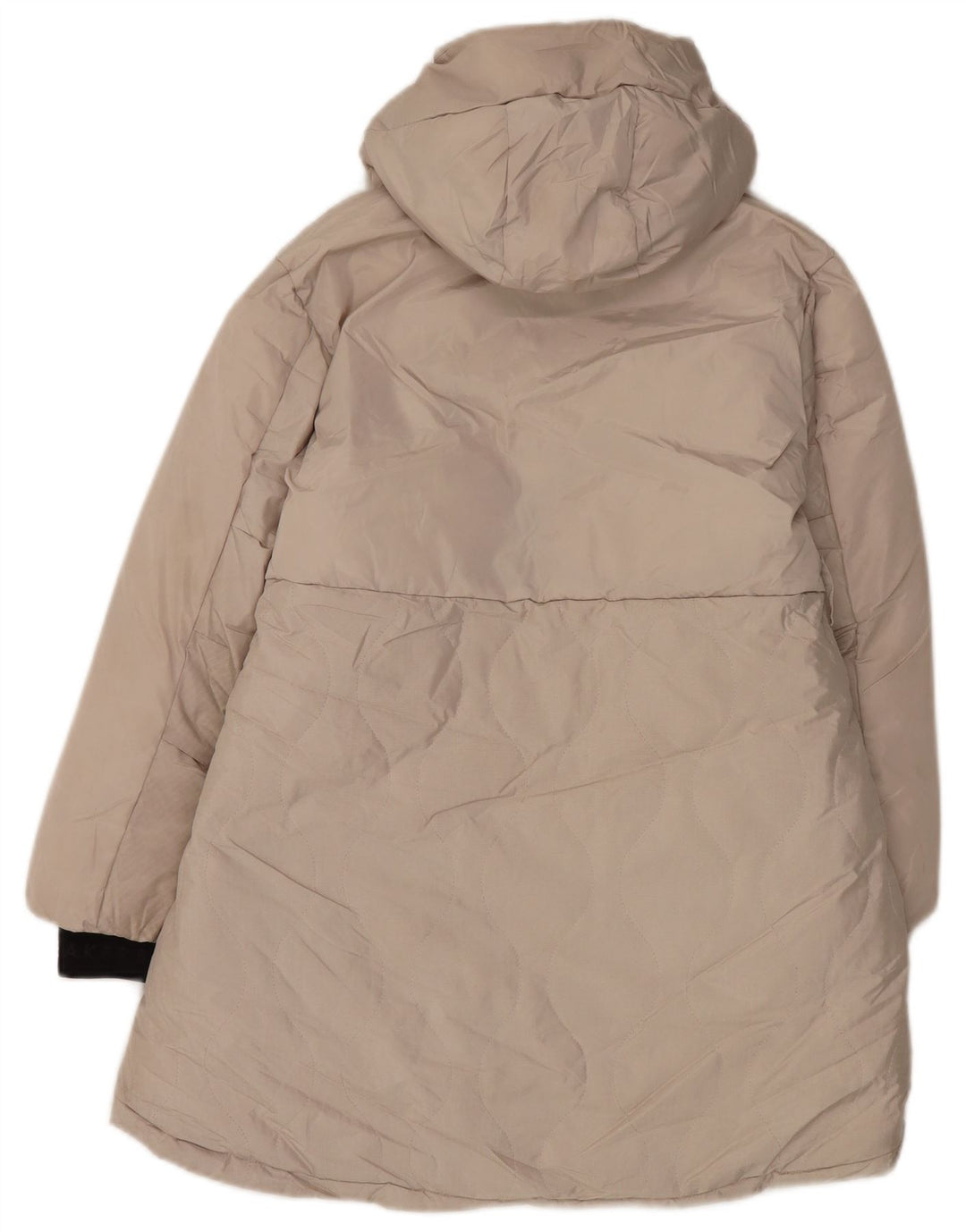 Ted Baker Girls Graphic Hooded Podded Coat 9-10 Years Beige Polyester