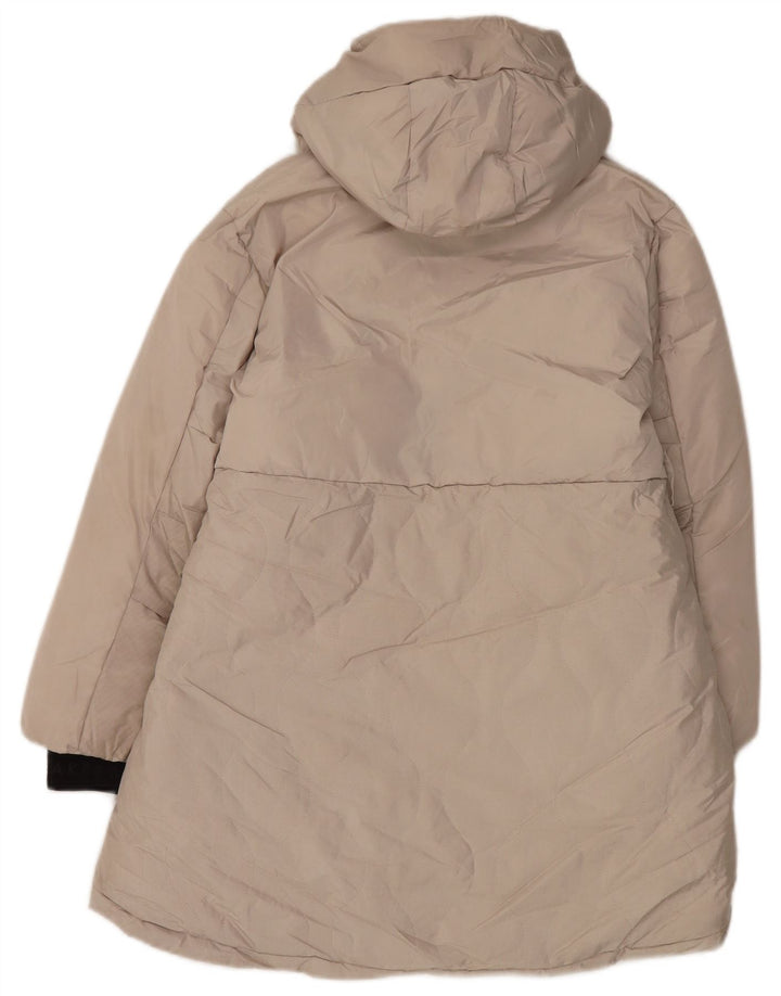 Ted Baker Girls Graphic Hooded Podded Coat 9-10 Years Beige Polyester