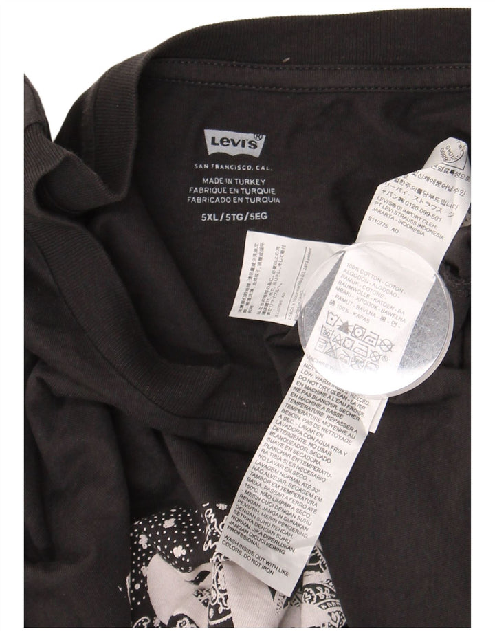 Ανδρικό γραφικό T-Shirt Levi's Top 5XL Μαύρο βαμβακερό