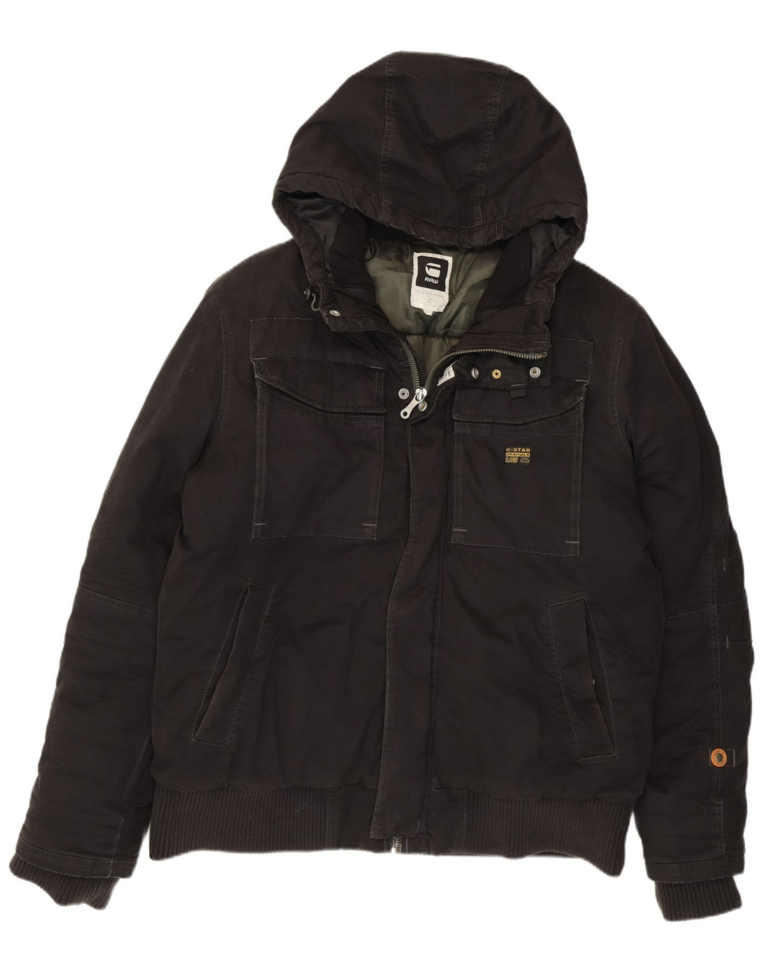 Ανδρικό μπουφάν με κουκούλα G-STAR UK 44 2XL Μαύρο βαμβακερό