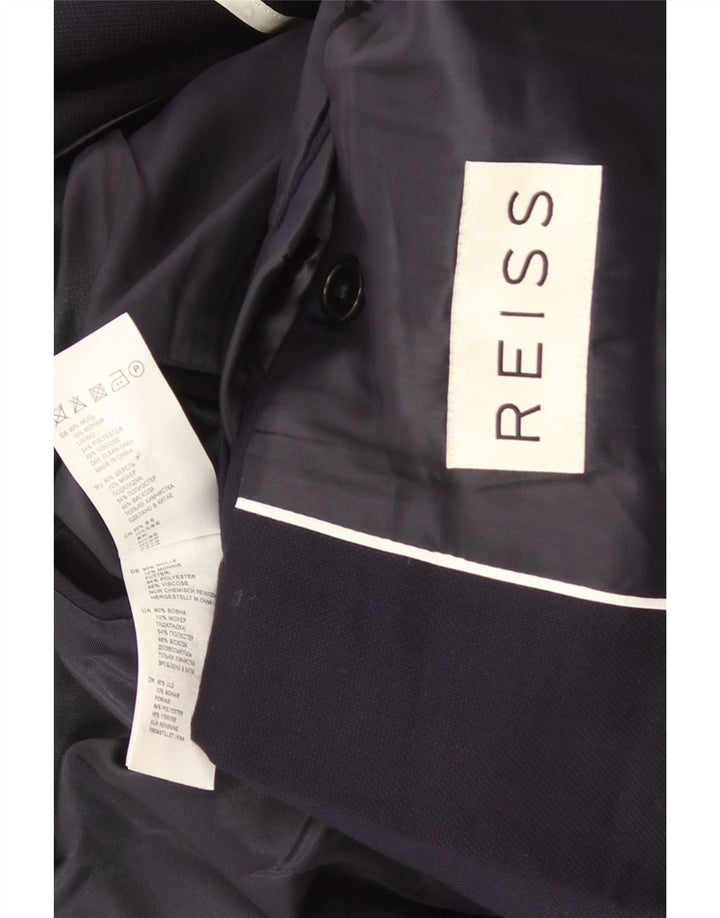 Reiss Ανδρικό σακάκι σακάκι με 2 κουμπιά UK 36 Small Navy Blue Wool