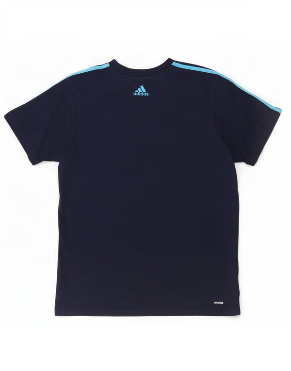 Ανδρικό γραφικό T-shirt Adidas Climalite Top Large Navy Blue από βαμβάκι