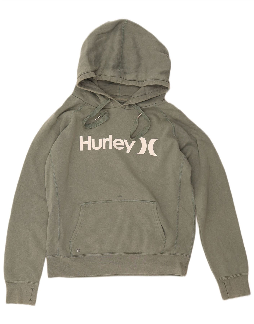 HURLEY Γυναικείο Γραφικό Hoodie Jumper UK 14 Μεσαίο πράσινο βαμβακερό