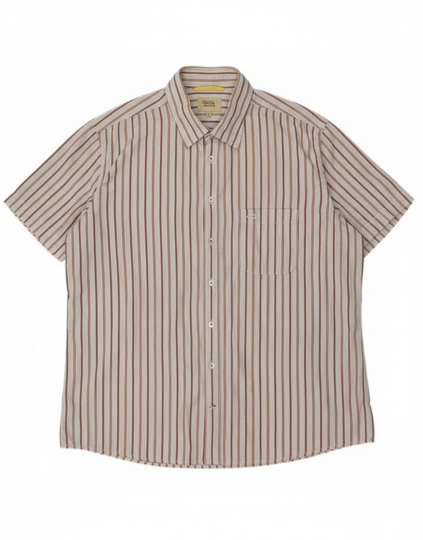 Ανδρικό κοντομάνικο πουκάμισο Camel Active XL Βαμβακερό μπλε ριγέ