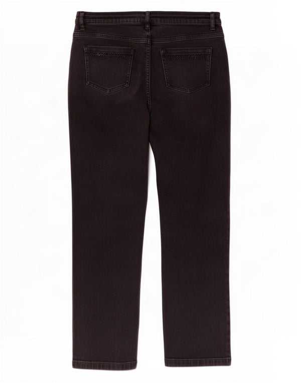 Marks & Spencer Γυναικεία Straight Jeans UK 18 XL W36 L29 Μαύρο βαμβακερό