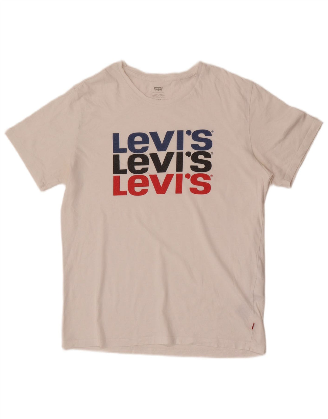 Ανδρικό γραφικό μπλουζάκι LEVI'S Τοπ μεσαίο λευκό βαμβακερό