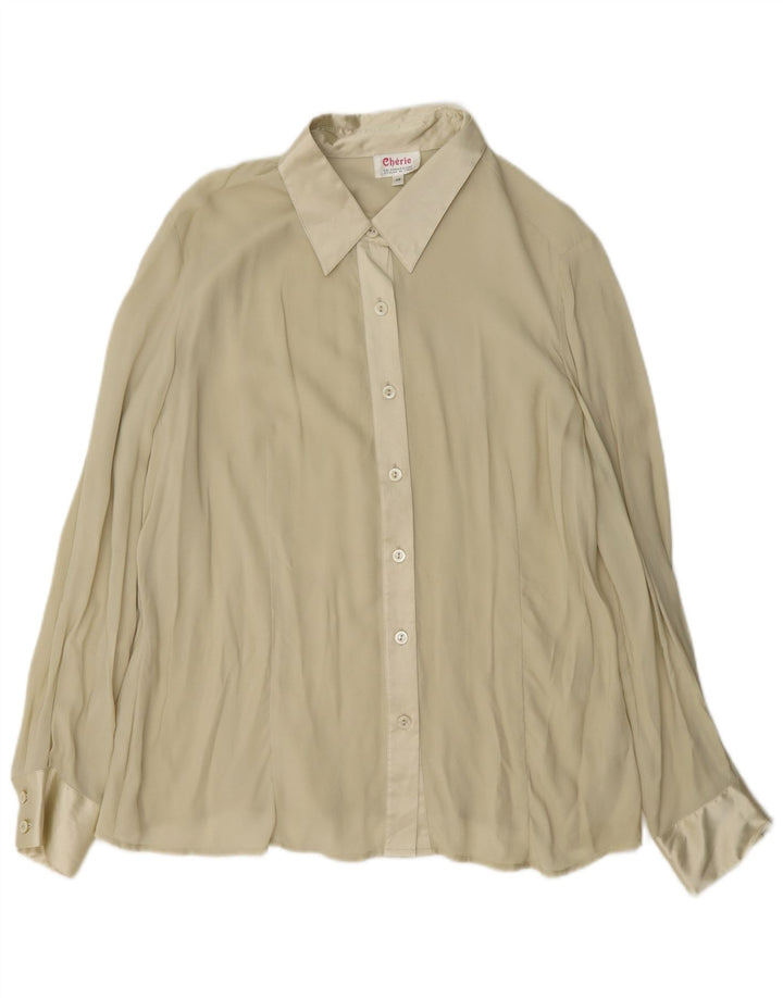 cherie Γυναικείο πουκάμισο Μπλούζα IT 48 XL Beige Silk