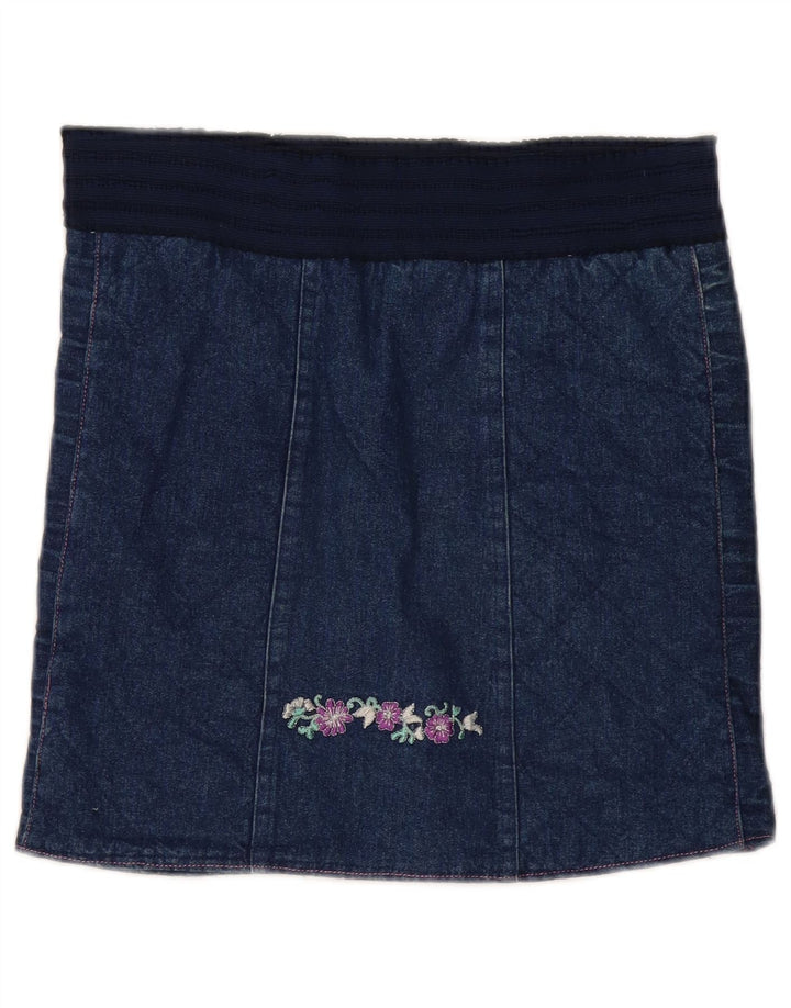 Vintage Γυναικεία Τζιν Φούστα W30 Medium Navy Blue Floral