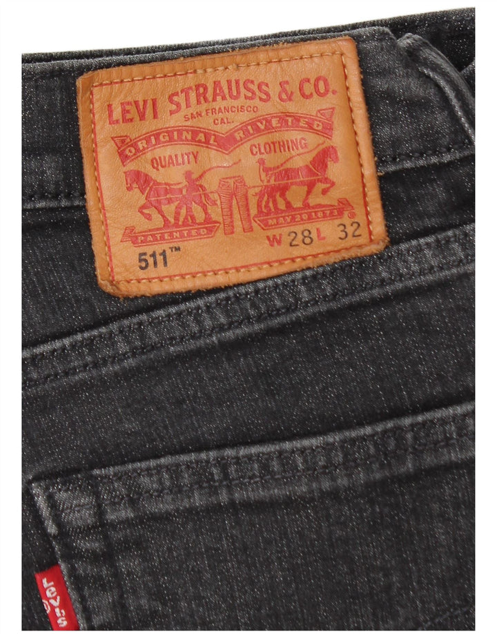 Levi's Mens 511 Slim Jeans W28 L32 Μαύρο βαμβακερό