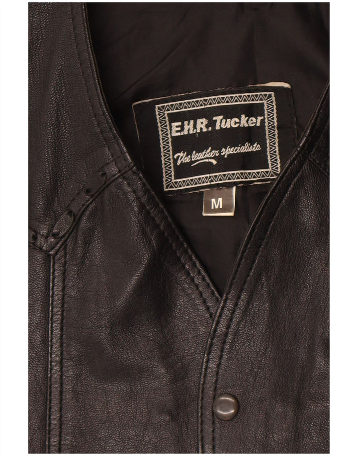 Vintage Ανδρικό Δερμάτινο Γιλέκο Μεσαίο Μαύρο Δερμάτινο