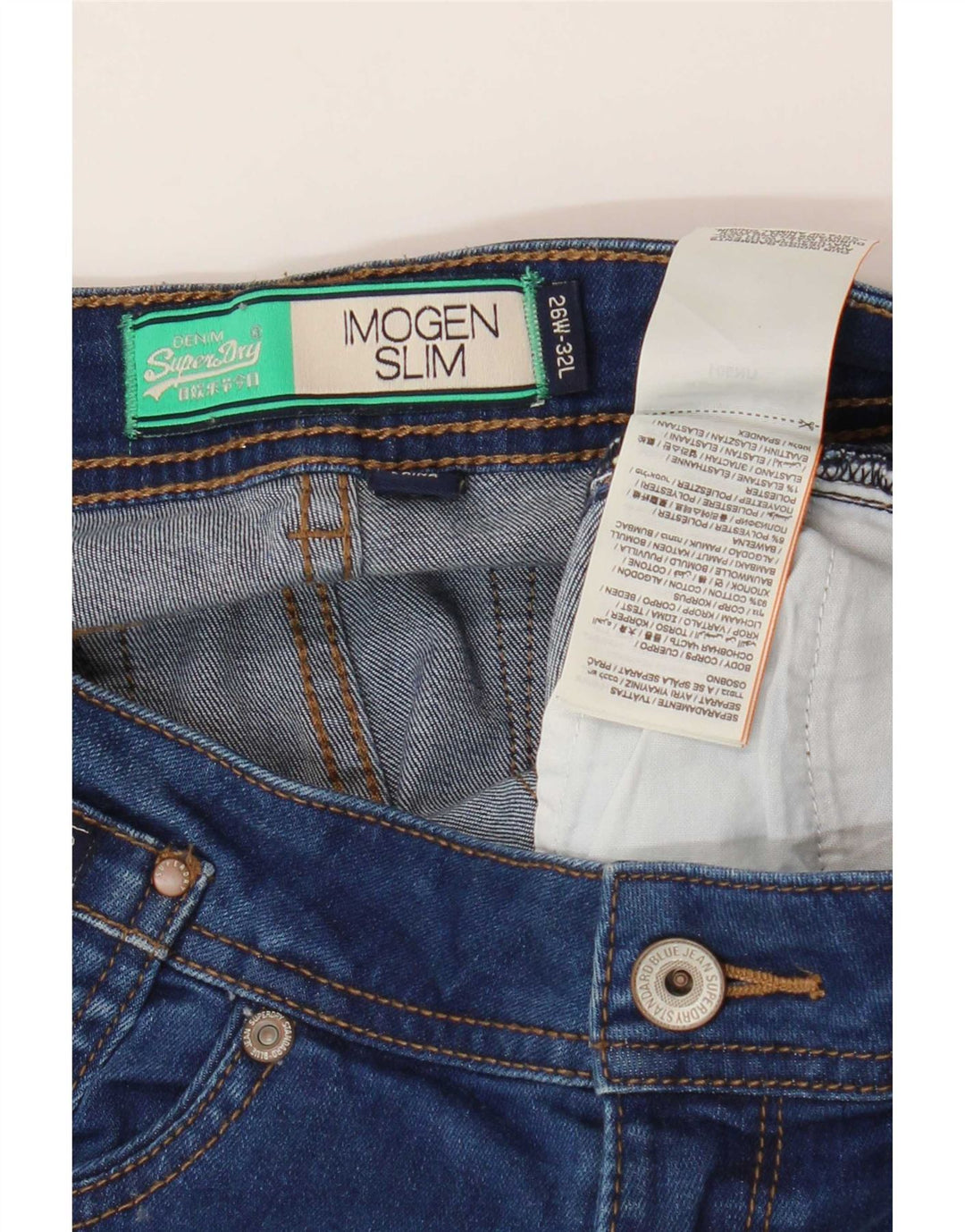 Superdry Γυναικείο Imogen Slim Jeans W26 L32 Μπλε βαμβακερό