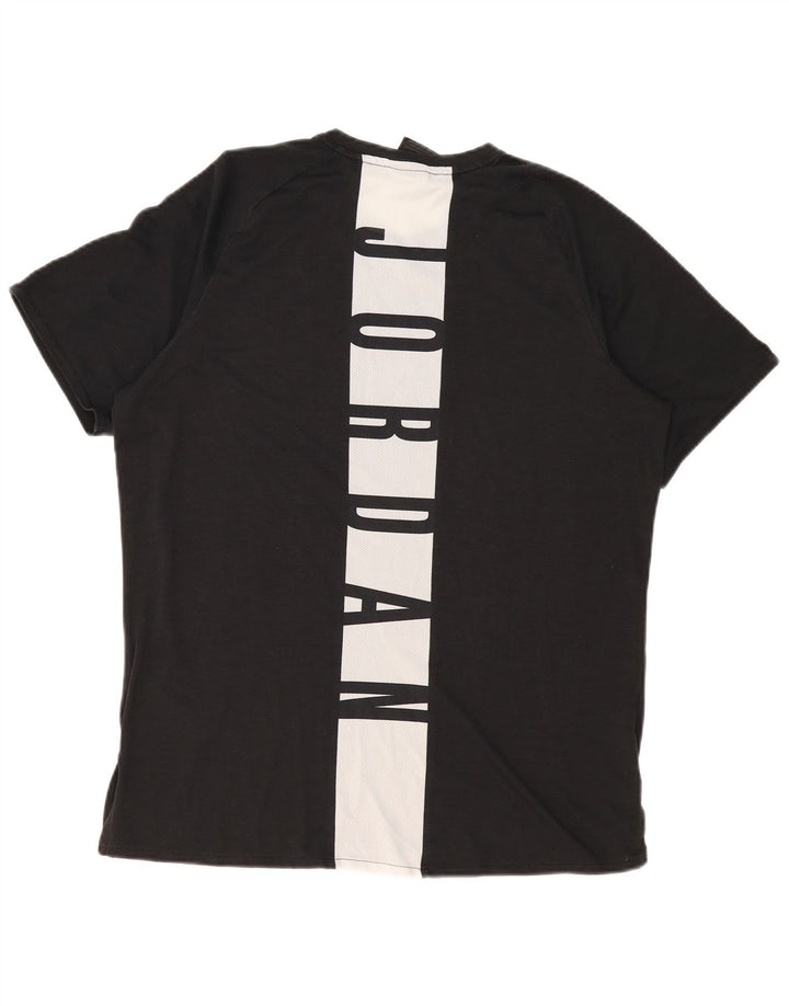 Jordan Ανδρικό γραφικό T-Shirt Dri Fit Top Large Black Colourblock Πολυεστέρας
