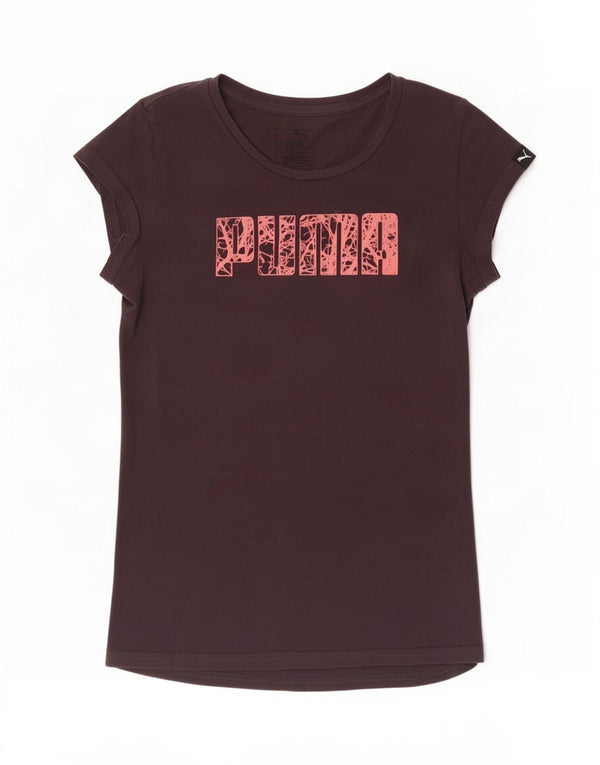 Puma Girls Graphic T-Shirt Top 11-12 ετών Καφέ βαμβακερό