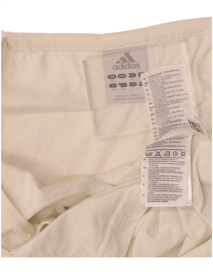 ADIDAS Γυναικείο Crop Cami Top UK 12 Medium Off White Βαμβακερό