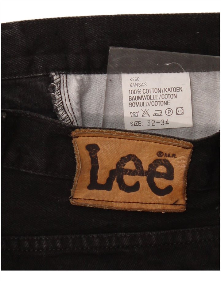 Lee Mens Kansas Straight Jeans W32 L30 Μαύρο βαμβακερό