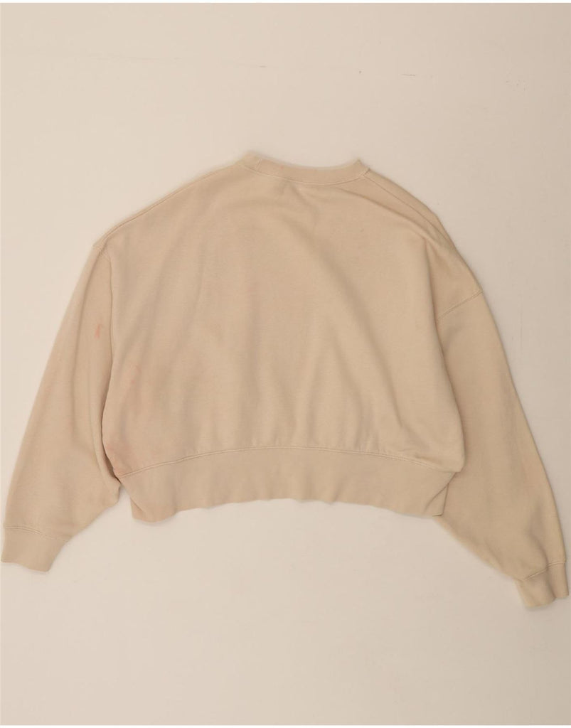 NIKE Womens Oversized Sweatshirt Jumper UK 10 Small Beige Cotton Vintage Nike and Second-Hand Nike from Messina Hembry 