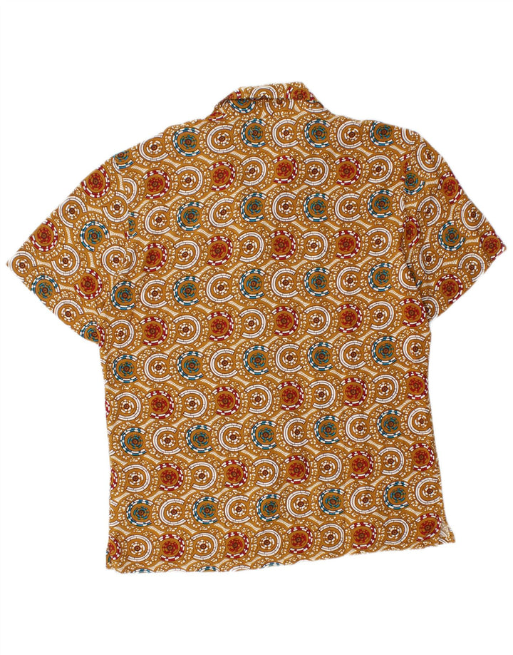 Ανδρικό κοντομάνικο πουκάμισο Pull & Bear, Μεσαία Μπεζ γεωμετρική βισκόζη