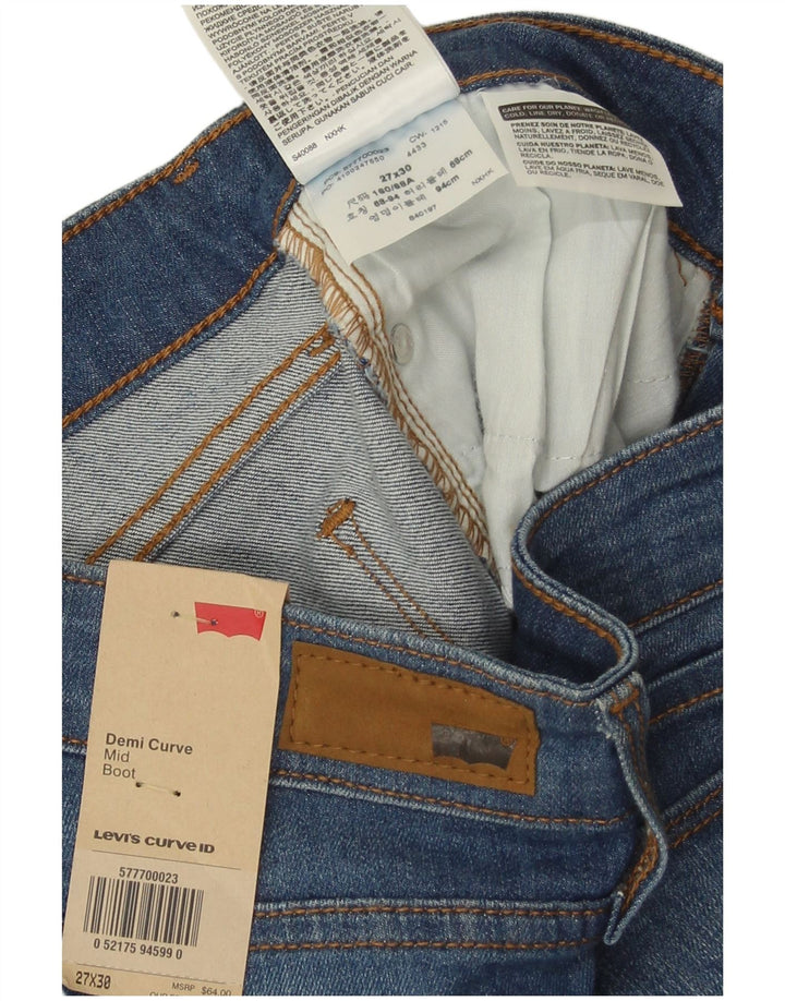 Levi's Womens Demi Curve Mid Rise Bootcut Jeans W27 L30 Blue Cotton
