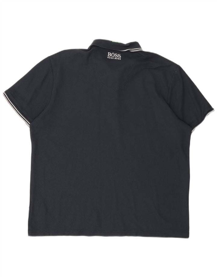 Ανδρικό μπλουζάκι πόλο HUGO BOSS 2XL Navy Blue Cotton