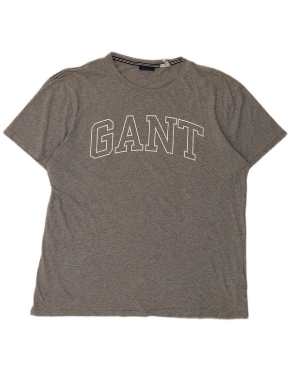 Ανδρικό γραφικό T-Shirt Gant Top Larg γκρι βαμβακερό