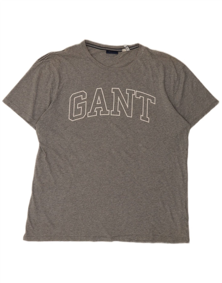 Ανδρικό γραφικό T-Shirt Gant Top Larg γκρι βαμβακερό