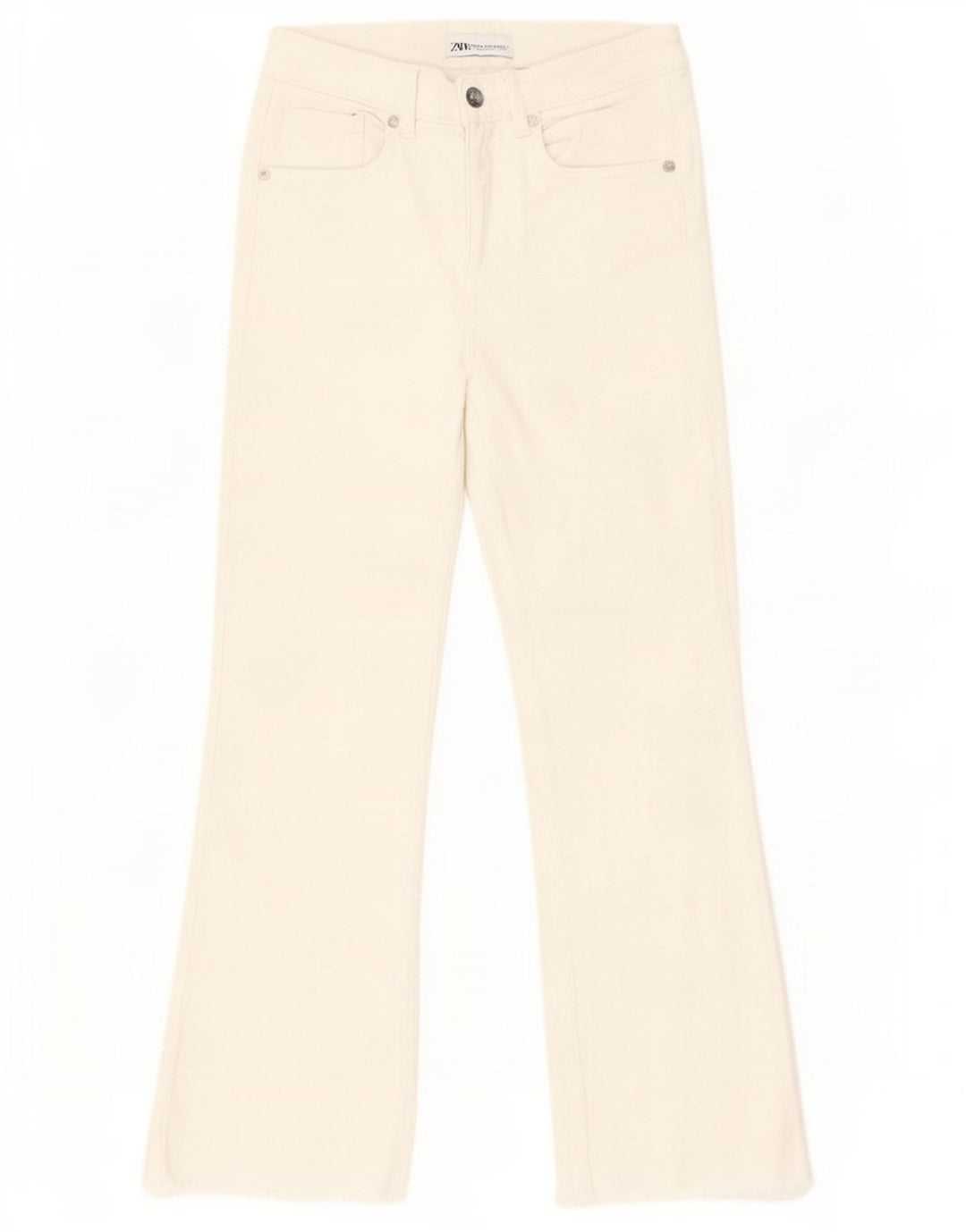 Zara Γυναικείο Τζιν μποτάκι EU 34 2XS W24 L25 Λευκό