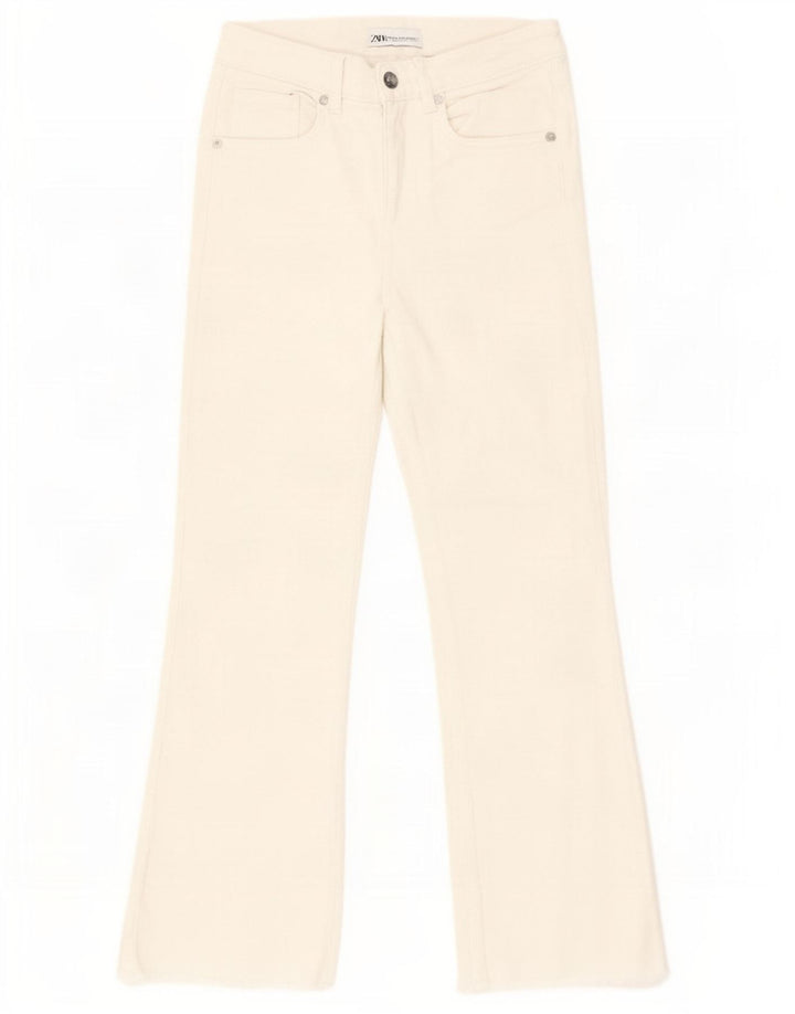 Zara Γυναικείο Τζιν μποτάκι EU 34 2XS W24 L25 Λευκό