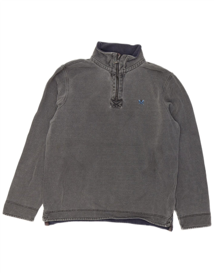 Ανδρικό φούτερ με φερμουάρ Crew Clothing, μεσαίο βαμβακερό γκρι
