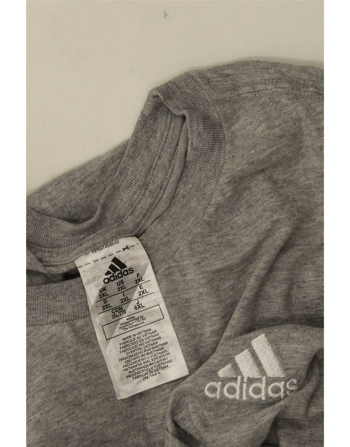 Ανδρικό T-Shirt Adidas Top 2XL Γκρι βαμβακερό