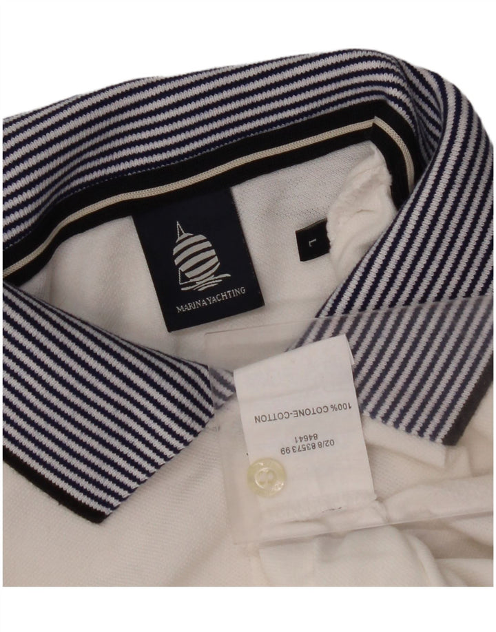 Γυναικείο μπλουζάκι πόλο MARINA YACHTING UK 16 μεγάλο λευκό χρώμα βαμβακερό