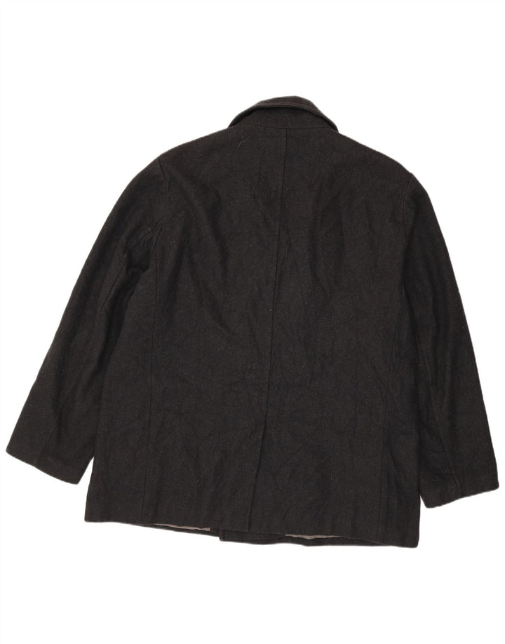 Calvin Klein Ανδρικό παλτό μπιζελιού UK 42 XL Μαύρο μαλλί
