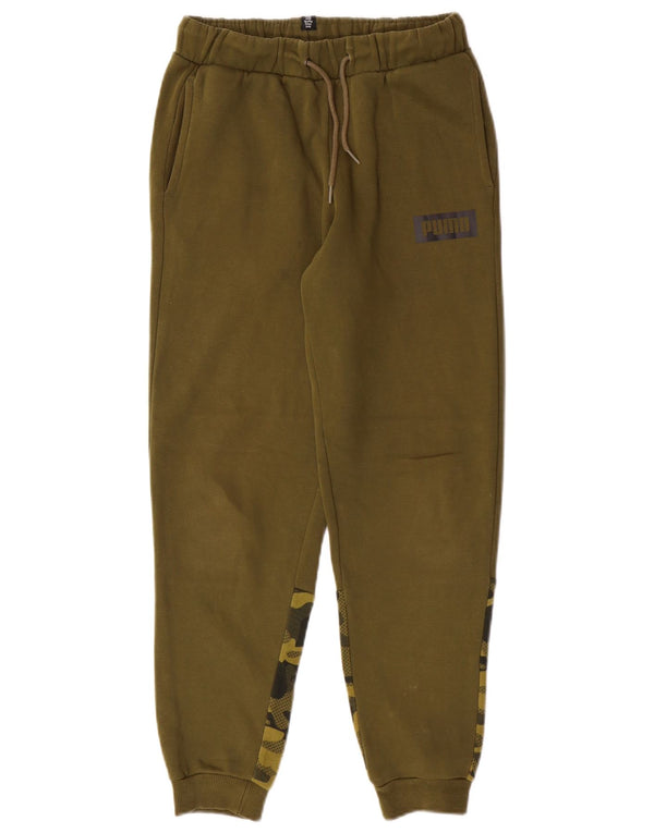 Puma Boys Tracksuit Trousers Joggers 11-12 Years Khaki Camouflage Cotton