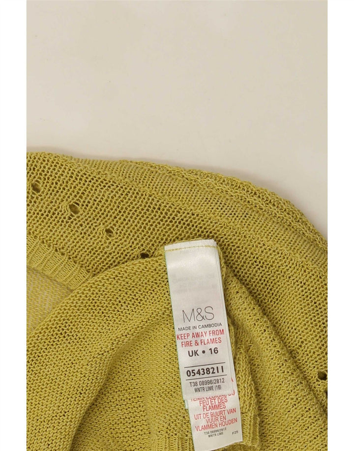 Marks & Spencer Γυναικείο ανοιχτό πουλόβερ ζακέτα UK 16 μεγάλη πράσινη βισκόζη