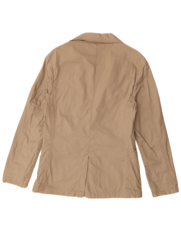 Tommy Hilfiger Γυναικείο μπλέιζερ 2 κουμπιών μπουφάν UK 14 μεσαίο καφέ βαμβακερό