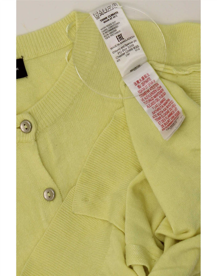 Marks & Spencer Γυναικεία ζακέτα πουλόβερ UK 12 μεσαία κίτρινη βισκόζη