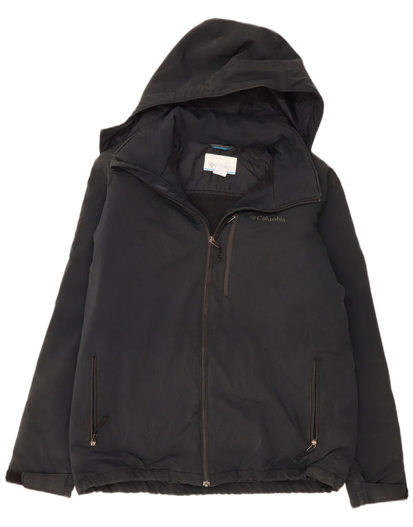 COLUMBIA Mens Hooded Windbreaker Jacket UK 42 XL Grey Polyester