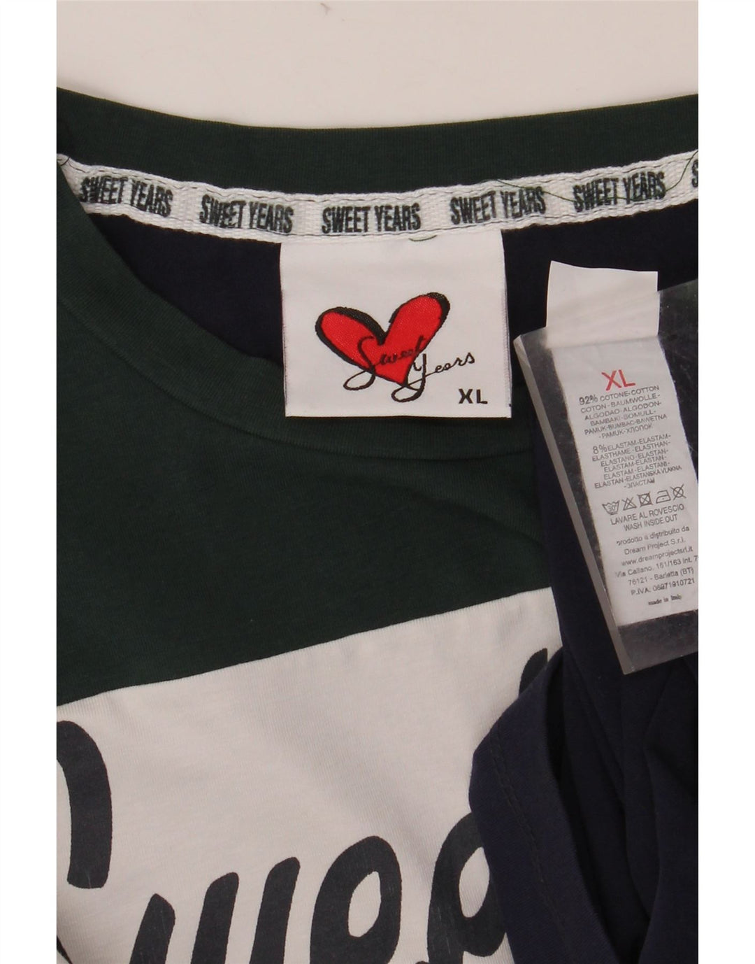 SWEET YEARS Γυναικείο γραφικό μακρυμάνικο UK 18 XL Navy Blue Colourblock