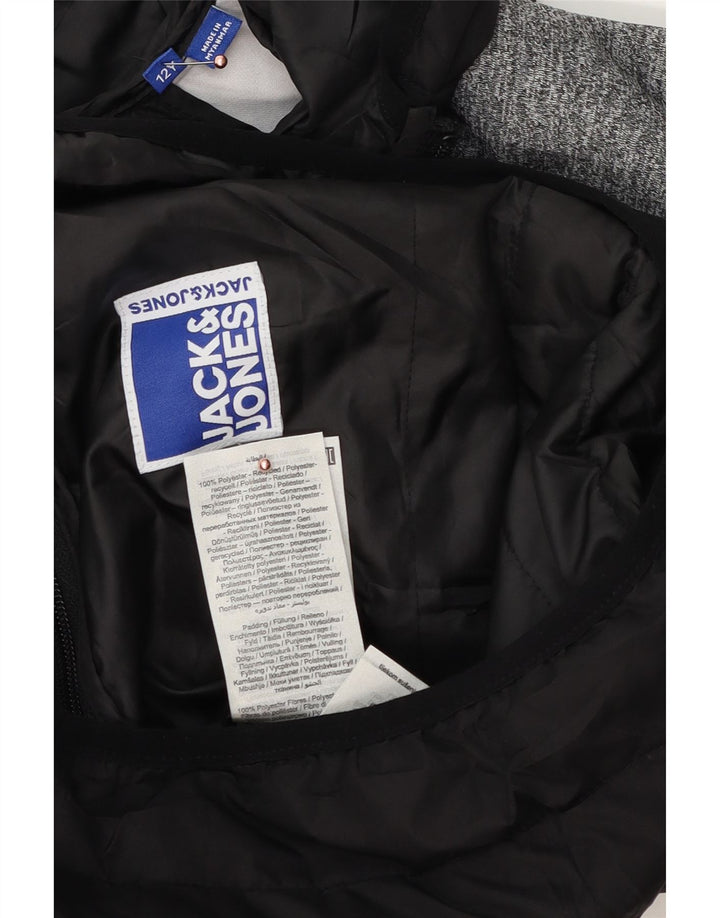 Jack & Jones Boys Hooded Jacket 11-12 Years Black Colourblock